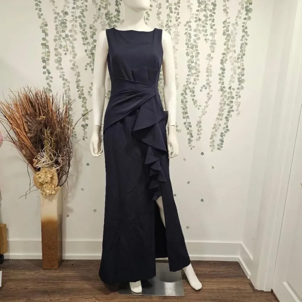 NWOT Eliza J Navy Blue Size 6 Maxi Dress